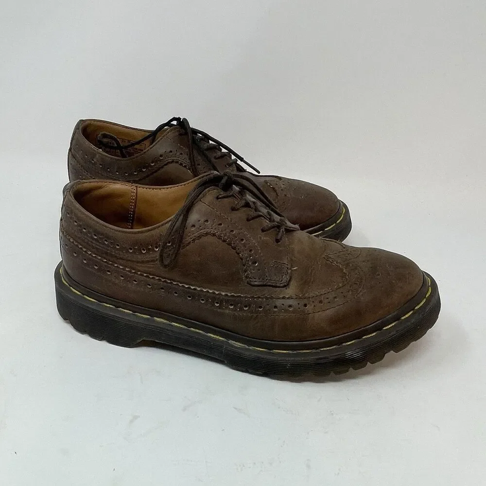 Dr Martens Brown Leather Wingtip 3989 Oxford Brogue Shoes Mens Sz 6 Women’s Sz 7